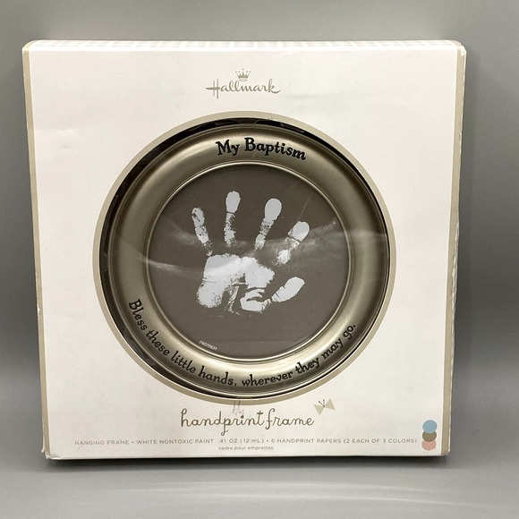 Hallmark Handprint Frame My Baptism Christian Baby Gift Boy/Girl Newborn NEW - Picture 1 of 2